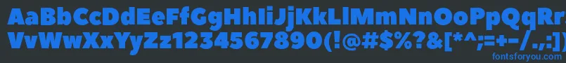 PeaceSans Font – Blue Fonts on Black Background