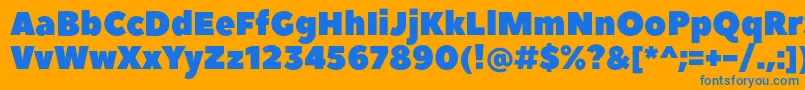 Czcionka PeaceSans – niebieskie czcionki na pomarańczowym tle