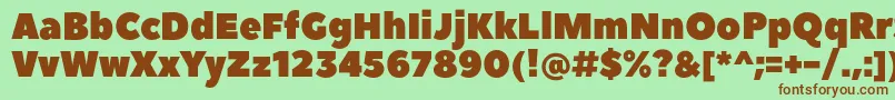 PeaceSans Font – Brown Fonts on Green Background