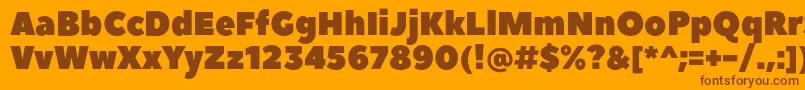 PeaceSans-Schriftart – Braune Schriften auf orangefarbenem Hintergrund