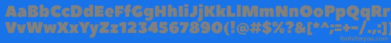 Czcionka PeaceSans – szare czcionki na niebieskim tle