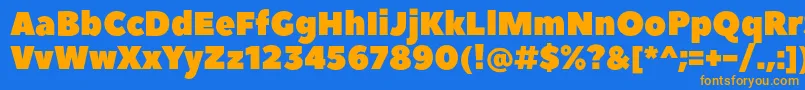 PeaceSans Font – Orange Fonts on Blue Background
