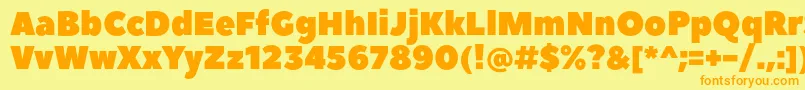 PeaceSans Font – Orange Fonts on Yellow Background