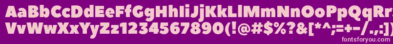 Czcionka PeaceSans – różowe czcionki na fioletowym tle