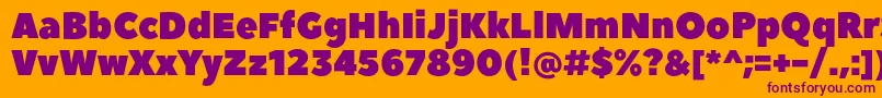 PeaceSans-Schriftart – Violette Schriften auf orangefarbenem Hintergrund