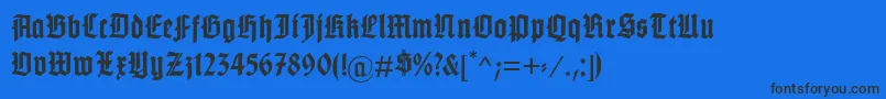 フォントGotenburgABold – 黒い文字の青い背景