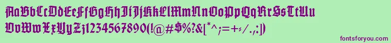 GotenburgABold Font – Purple Fonts on Green Background