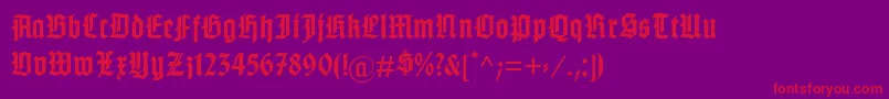 GotenburgABold-Schriftart – Rote Schriften auf violettem Hintergrund