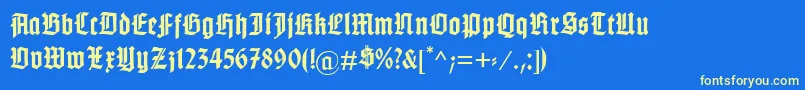 GotenburgABold Font – Yellow Fonts on Blue Background