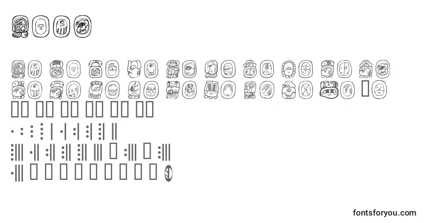 Schriftart Abaj – Alphabet, Zahlen, spezielle Symbole