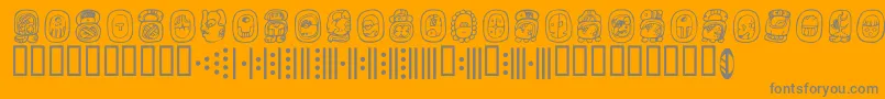 フォントAbaj – オレンジの背景に灰色の文字