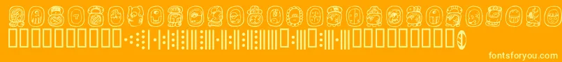 Abaj Font – Yellow Fonts on Orange Background