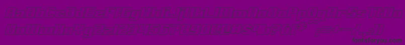 ClarkBoldItalicHollow Font – Black Fonts on Purple Background