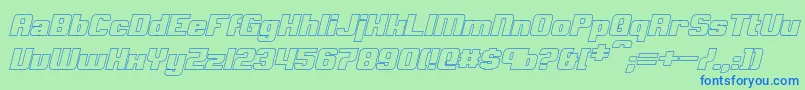 ClarkBoldItalicHollow Font – Blue Fonts on Green Background