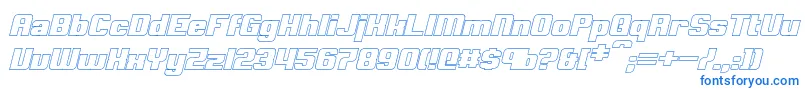 ClarkBoldItalicHollow Font – Blue Fonts on White Background