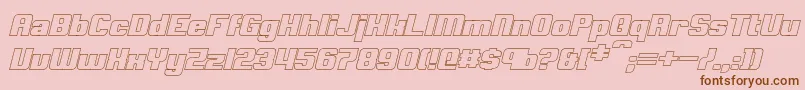 ClarkBoldItalicHollow Font – Brown Fonts on Pink Background