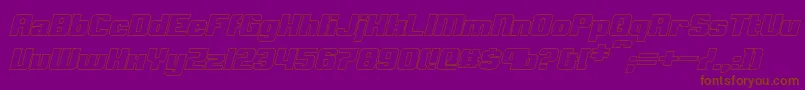 ClarkBoldItalicHollow-Schriftart – Braune Schriften auf violettem Hintergrund