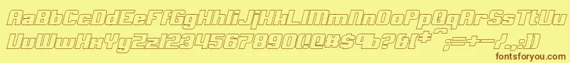 ClarkBoldItalicHollow Font – Brown Fonts on Yellow Background