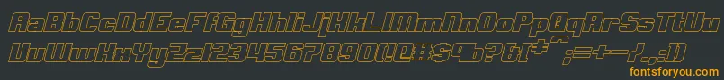 ClarkBoldItalicHollow Font – Orange Fonts on Black Background