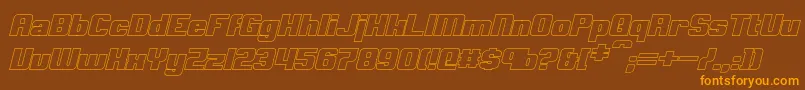 ClarkBoldItalicHollow Font – Orange Fonts on Brown Background