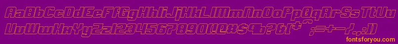 ClarkBoldItalicHollow Font – Orange Fonts on Purple Background