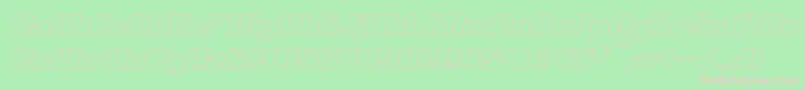 ClarkBoldItalicHollow Font – Pink Fonts on Green Background