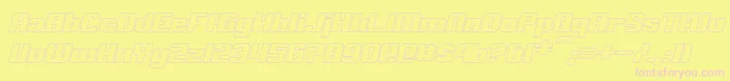 ClarkBoldItalicHollow Font – Pink Fonts on Yellow Background