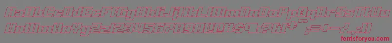 フォントClarkBoldItalicHollow – 赤い文字の灰色の背景