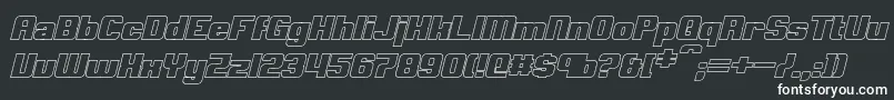 ClarkBoldItalicHollow Font – White Fonts on Black Background