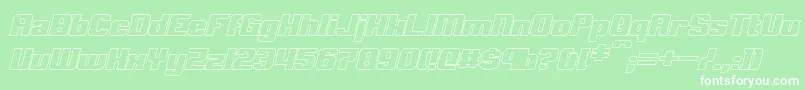 ClarkBoldItalicHollow Font – White Fonts on Green Background