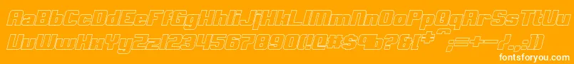 ClarkBoldItalicHollow Font – White Fonts on Orange Background