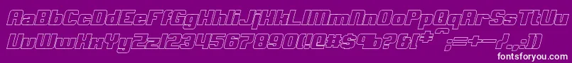 Saiba mais sobre a fonte ClarkBoldItalicHollow Fonte ClarkBoldItalicHollow – fontes brancas em um fundo violeta