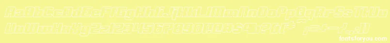 ClarkBoldItalicHollow Font – White Fonts on Yellow Background