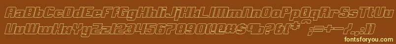 ClarkBoldItalicHollow Font – Yellow Fonts on Brown Background