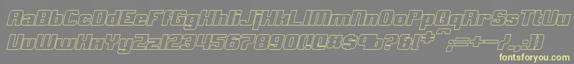 ClarkBoldItalicHollow Font – Yellow Fonts on Gray Background