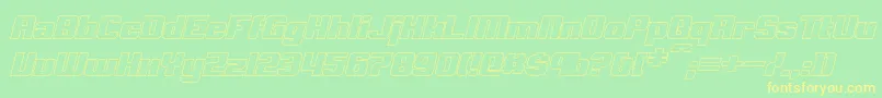 ClarkBoldItalicHollow Font – Yellow Fonts on Green Background