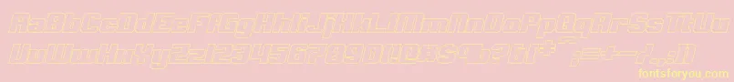 Police ClarkBoldItalicHollow – polices jaunes sur fond rose