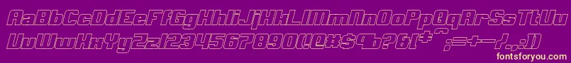 ClarkBoldItalicHollow Font – Yellow Fonts on Purple Background