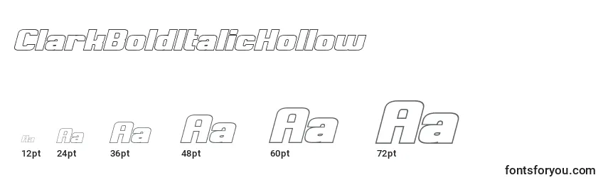 ClarkBoldItalicHollow Font Sizes