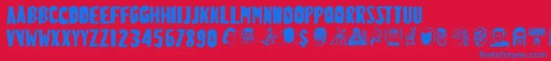 LuchitapayolLaruda Font – Blue Fonts on Red Background