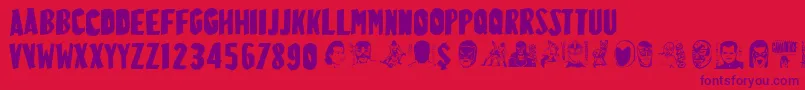 LuchitapayolLaruda Font – Purple Fonts on Red Background
