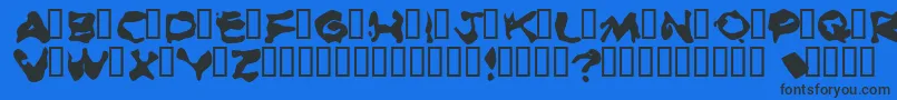 BurnedRubberBlack Font – Black Fonts on Blue Background