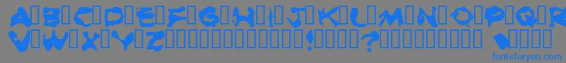 BurnedRubberBlack Font – Blue Fonts on Gray Background