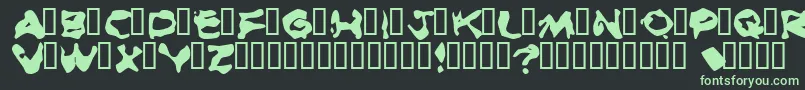 BurnedRubberBlack Font – Green Fonts on Black Background