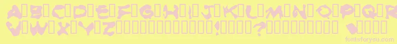 BurnedRubberBlack Font – Pink Fonts on Yellow Background