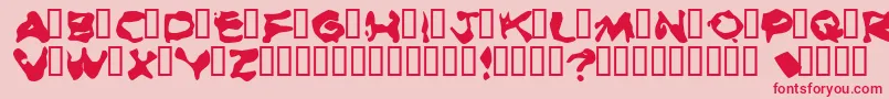 BurnedRubberBlack Font – Red Fonts on Pink Background