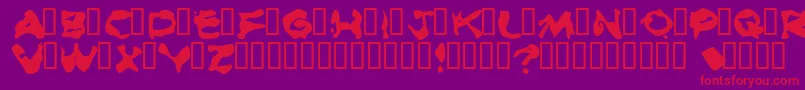 BurnedRubberBlack Font – Red Fonts on Purple Background