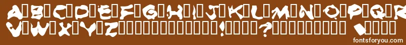 フォントBurnedRubberBlack – 茶色の背景に白い文字