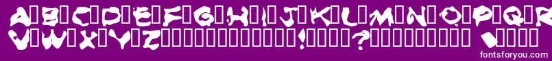 BurnedRubberBlack Font – White Fonts on Purple Background