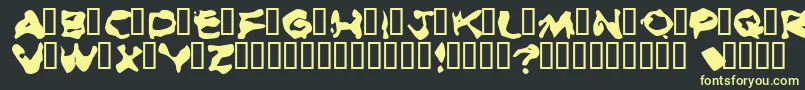 BurnedRubberBlack Font – Yellow Fonts on Black Background